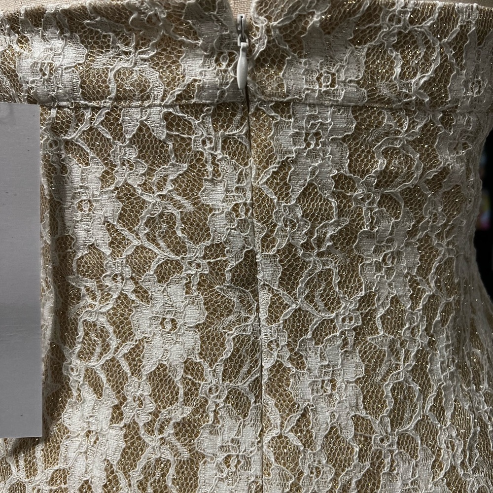 NWT D. ARK Cream Lace Halter Mini Dress Size L - Picture 7 of 12